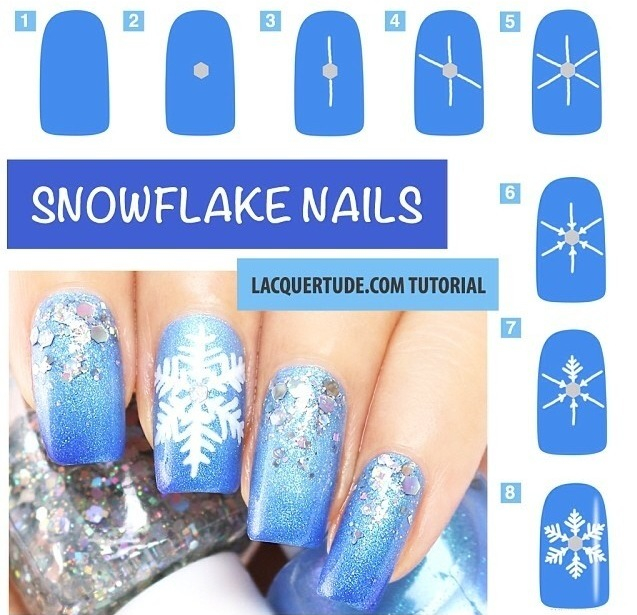 DIY Snowflake Nail Art Tutorial