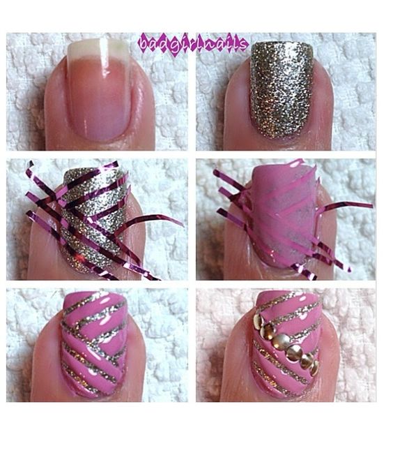 striped nail art using tape 4