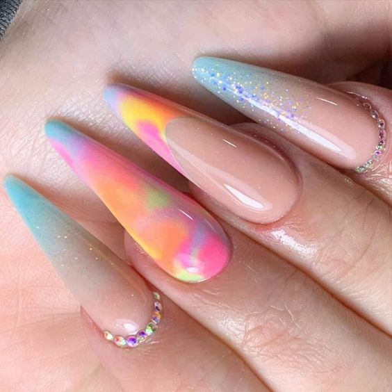 tie dye nails 7