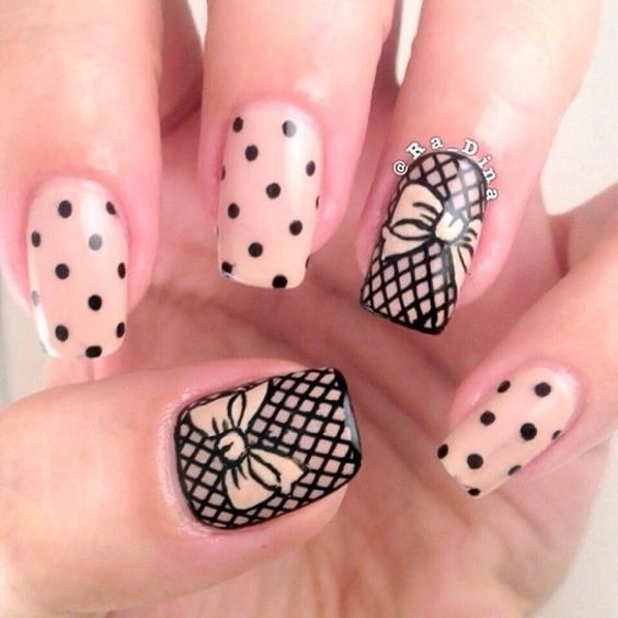 tie nail ideas lace