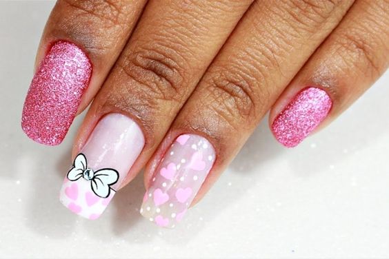 tie nail pink