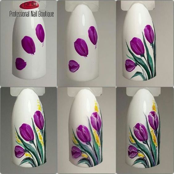 tutorial floral nail art 6