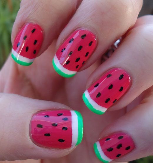 watermelon nails ideas 10