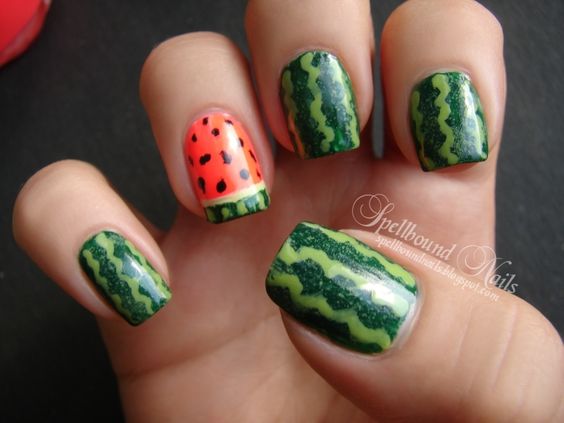 watermelon nails ideas 11