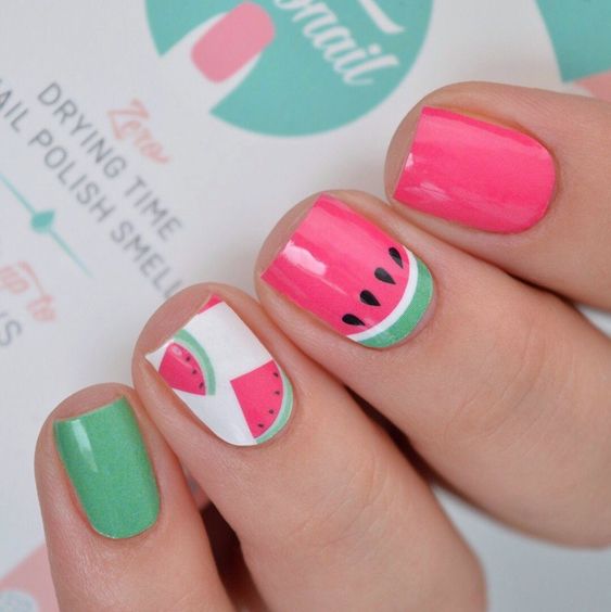 watermelon nails ideas 4