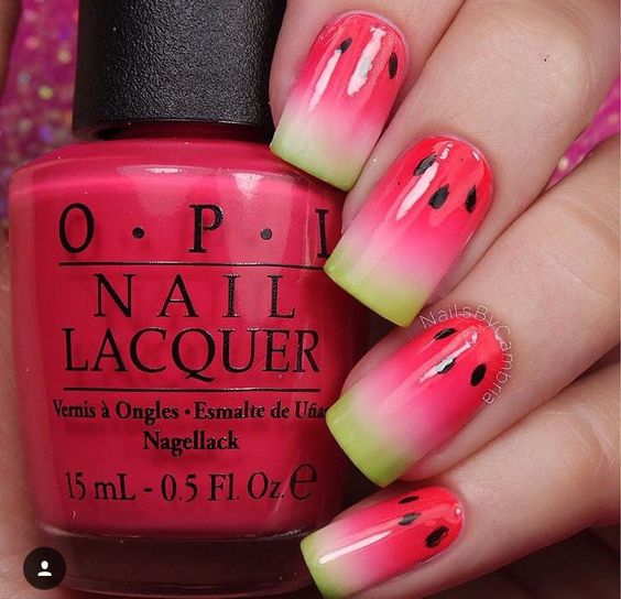 watermelon nails ideas 5