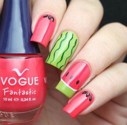 watermelon nails ideas 8