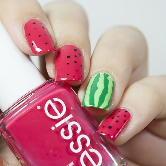 watermelon nails ideas 9