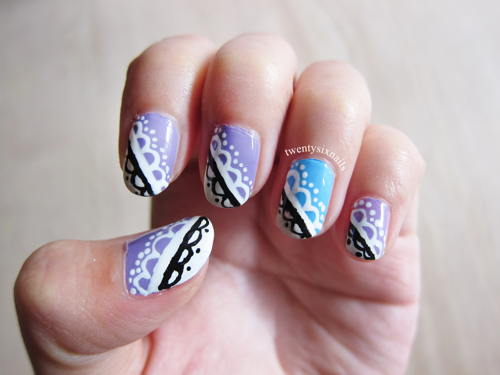 Nails Decorated with laces